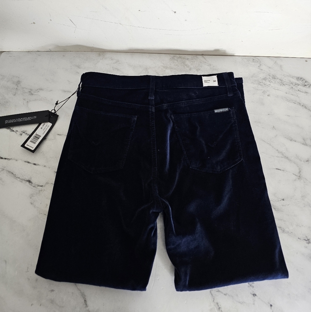 Hudson Jeans High Rise Brix Cropped Bootcut Flare Velvet Dark Blue Pant 30 NWT - Picture 6 of 9